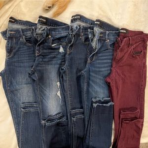 Express skinny jeans, big star, wranglers, BKE and Big Star shorts